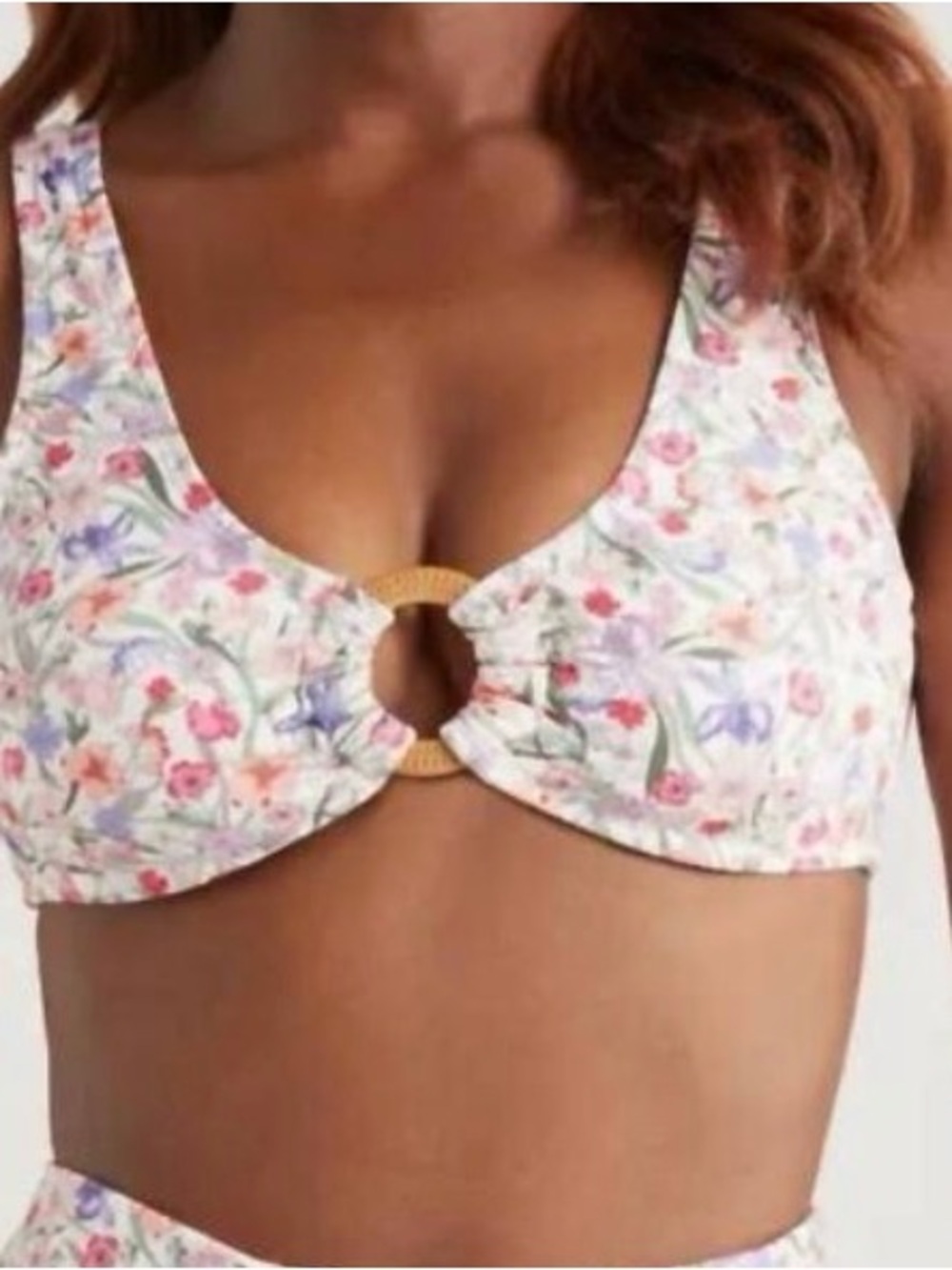 HUTCH Floral Ring-Front Bikini Top - Pastel Floral- SOLD OUT